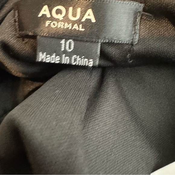 NWT AQUA Mock-Neck Sequined Gown Bloomingdales Exclusive Black Size 10 - Picture 14 of 15